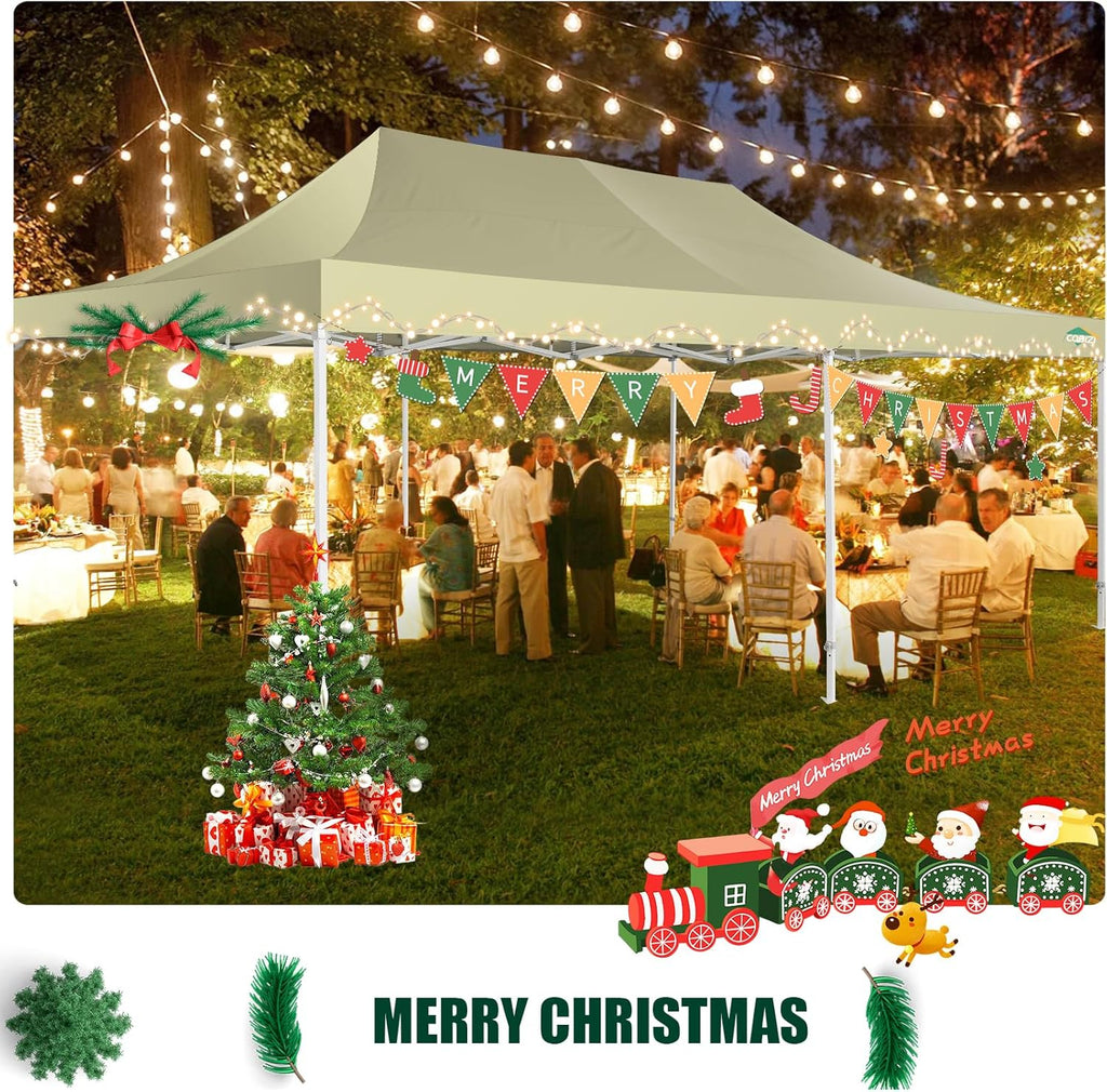 COBIZI 10x20 Heavy Duty Pop up Canopy Tent 6 sidewalls Commercial Canopy Wedding Party Tents wourant