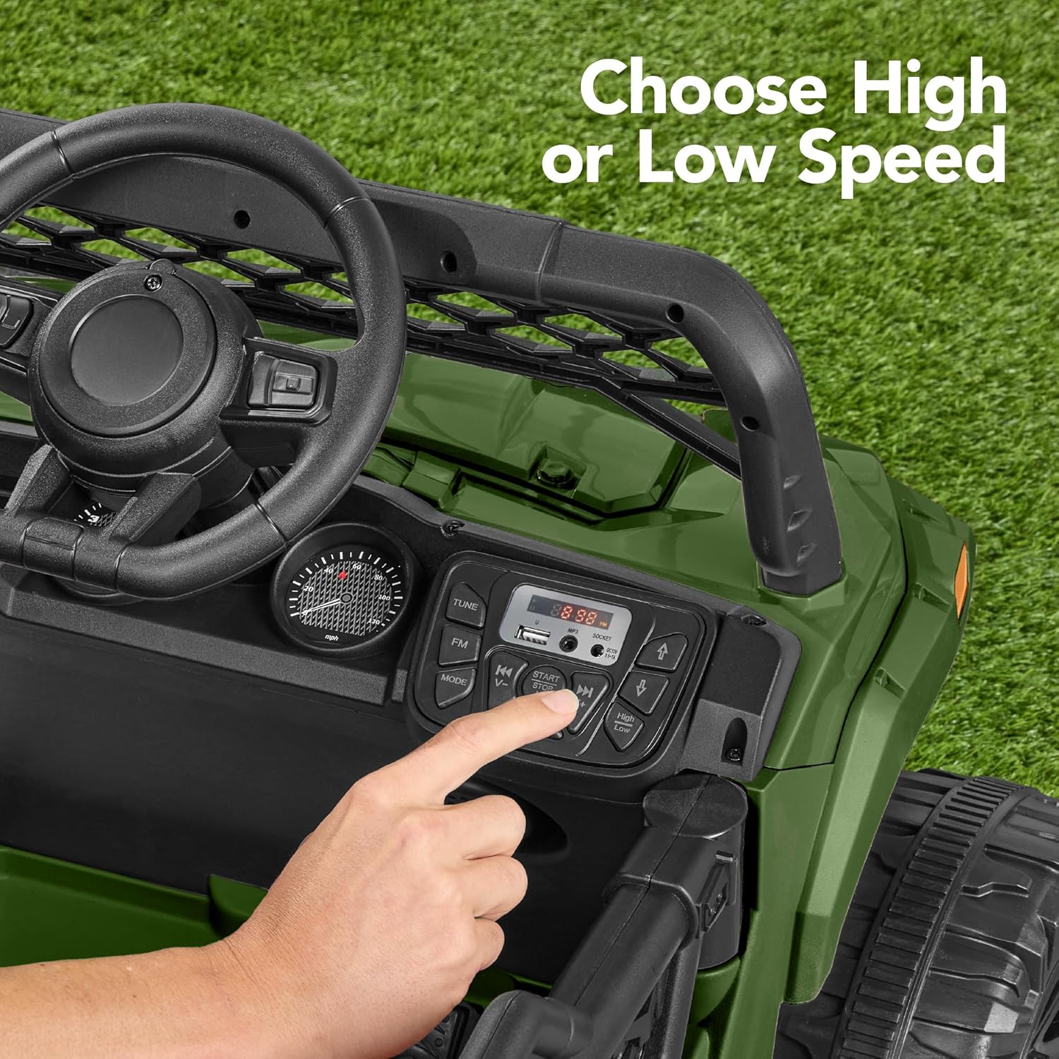 Children's black UTV electric children's car wourant