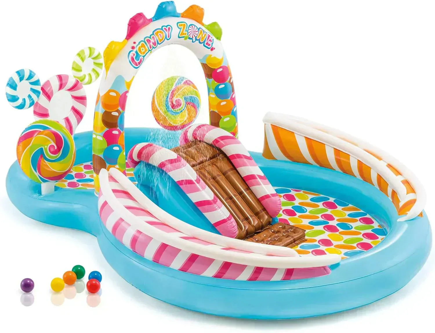 Intex 96" x 78" x 28" Inflatable Jungle Adventure Play Center Spray Kiddie Pool Water Slide wourant