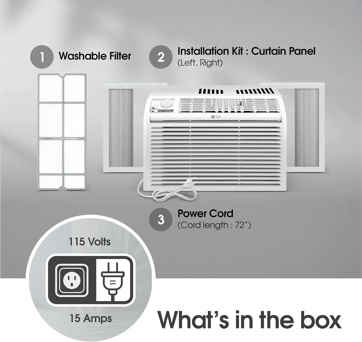 LG 5000 BTU Window Air Conditioners Easy Mechanical Control Ultra-Quiet Compact-size Cools Filter wourant