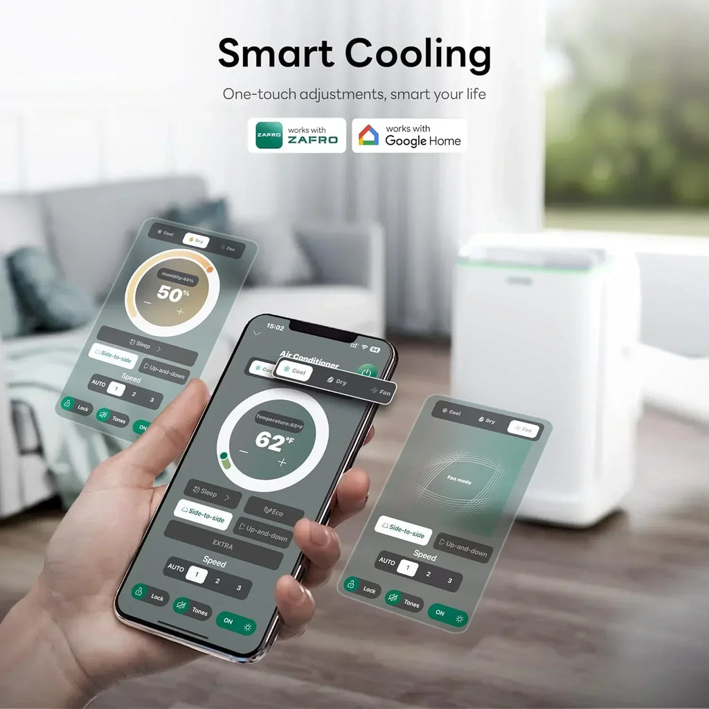 ZAFRO 8,000 BTU Portable Air Conditioners 4 Modes Portable AC Unit with Fast Cooling wourant