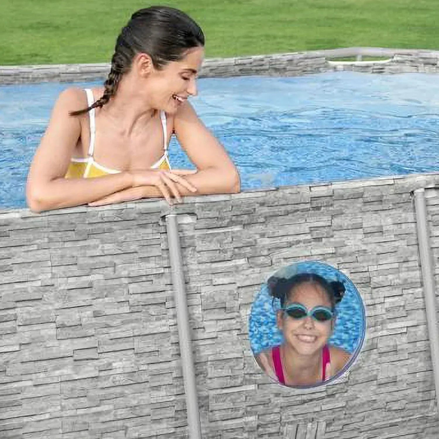 Power Steel Swim Vista Series II 14' x 8' 2" x 39.5" Above Ground Outdoor Swimming Pool Set wourant