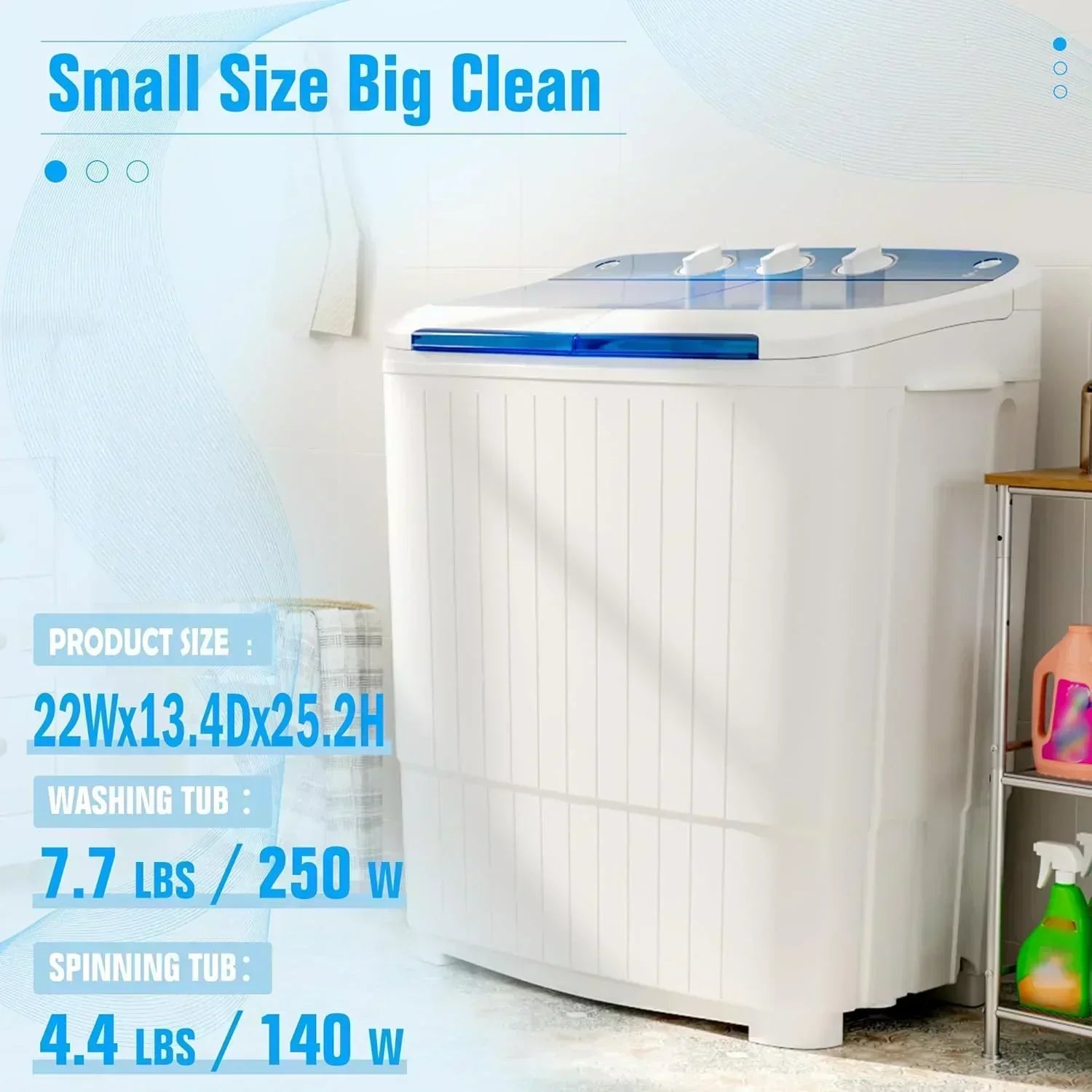 INTERGREAT Portable Washing Machine 16 lb Twin Tub Washing Machine wourant