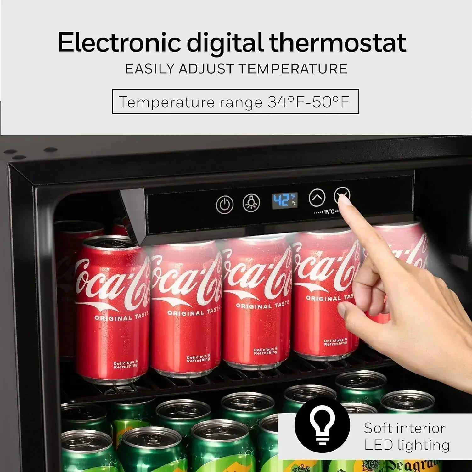Honeywell Beverage Refrigerator and Cooler 115 Can Mini Fridge with Glass Door for Soda Beer wourant