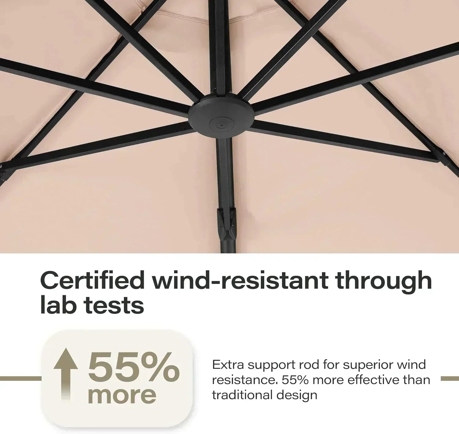 LAUSAINT HOME Outdoor Patio Umbrella with Base included 11 FT Deluxe Curvy Cantilever Umbrella wourant