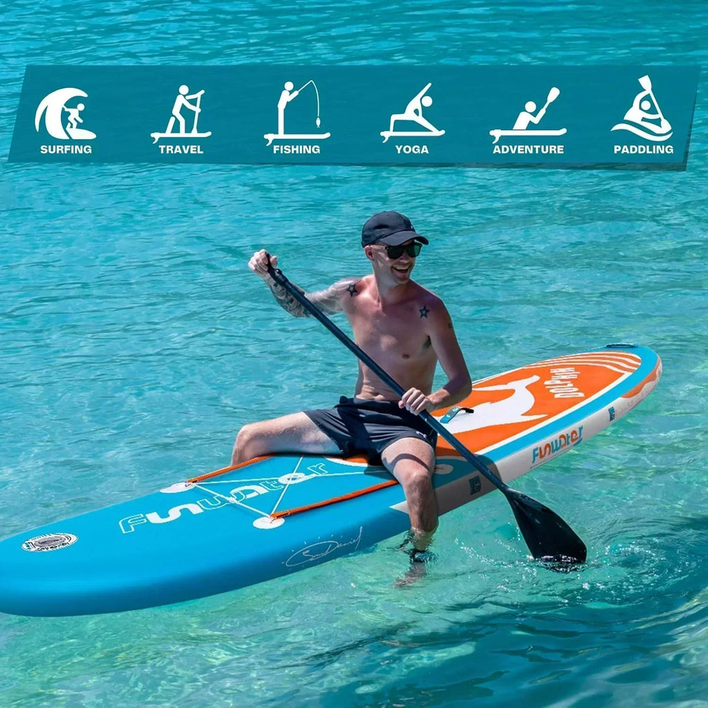 FunWater Inflatable Stand Up Paddle Board Premium SUP Paddle Accessories EVA Deck wourant