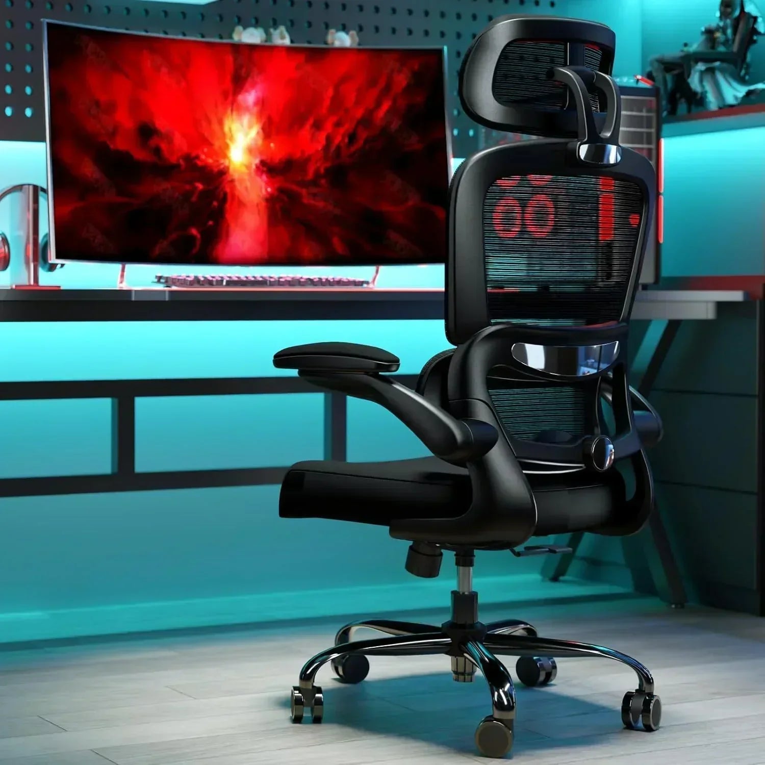 Office Chair Ergonomic Desk Chair 330 lbs Home Mesh Desk Chair Comfortable Gaming Chair wourant