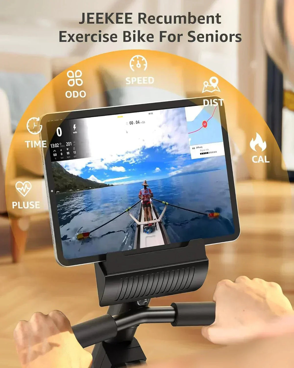 JEEKEE Recumbent Exercise Bike for Adults Seniors Indoor Magnetic Cycling Fitness Equipment wourant