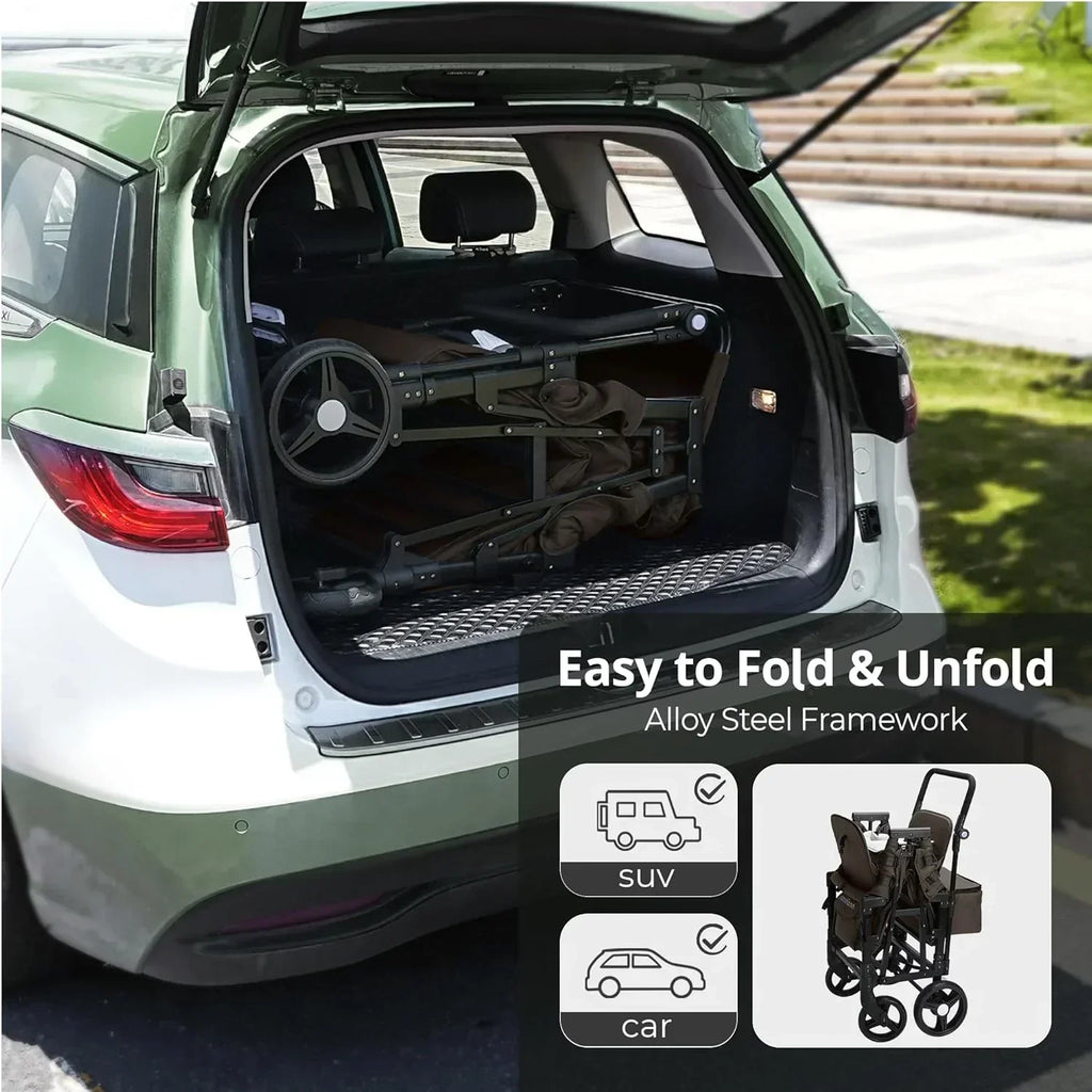 Stroller Wagon for Kids Wagon Stroller Toddlers 2 Seaters All-Terrain Baby Wagon Outdoor wourant