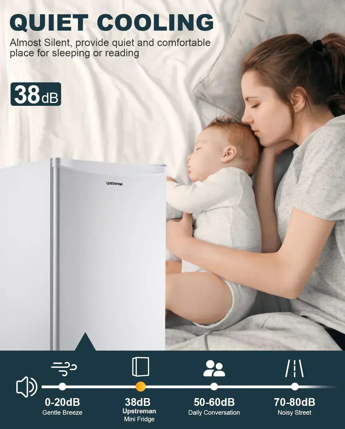 Upstreman 3.2 Cu.Ft Mini Fridge Freezer Single Door Fridge Dorm Fridge Adjustable Thermostat wourant