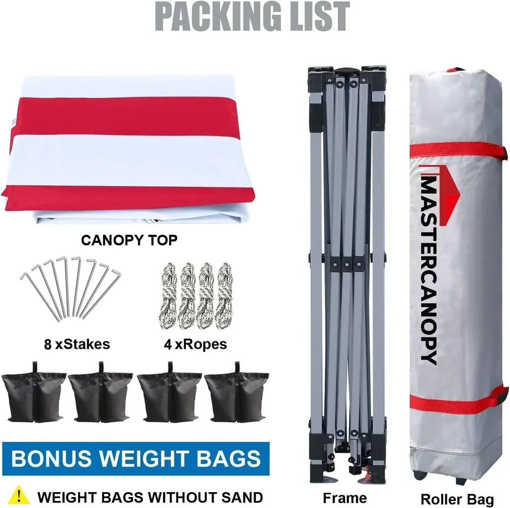 Durable Pop-up Canopy Tent with Roller Bag (10x10 Black) wourant