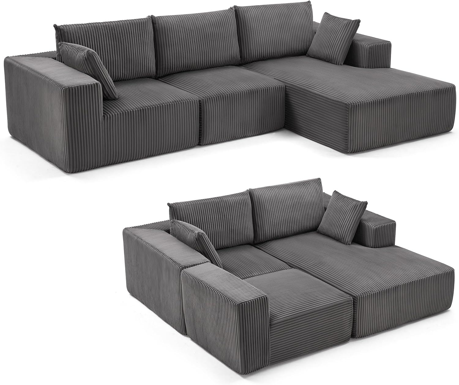 108 inch sectional sofa cloud sectional sofa with deep seat modern sectional L shaped sofa wourant