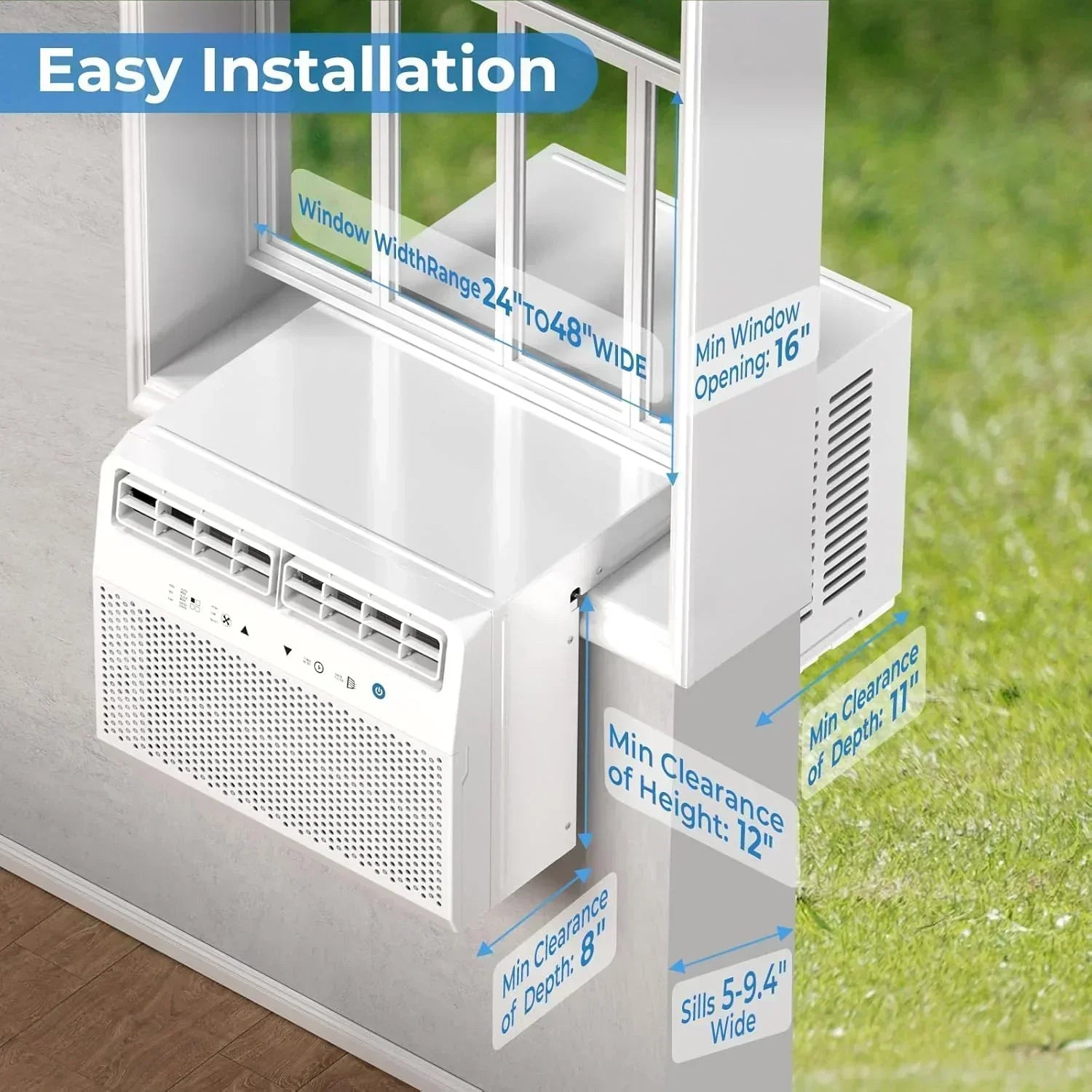 Antarctic Star U-Shaped Air Conditioner Window 12000BTU Ultra Quiet Window Air Conditioner Cools wourant
