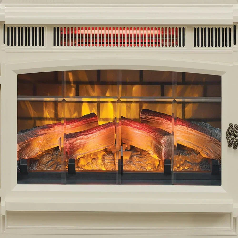 Freestanding Electric Fireplace Stove Heater with 3D Flame Effect for 1000 Sq. Ft wourant