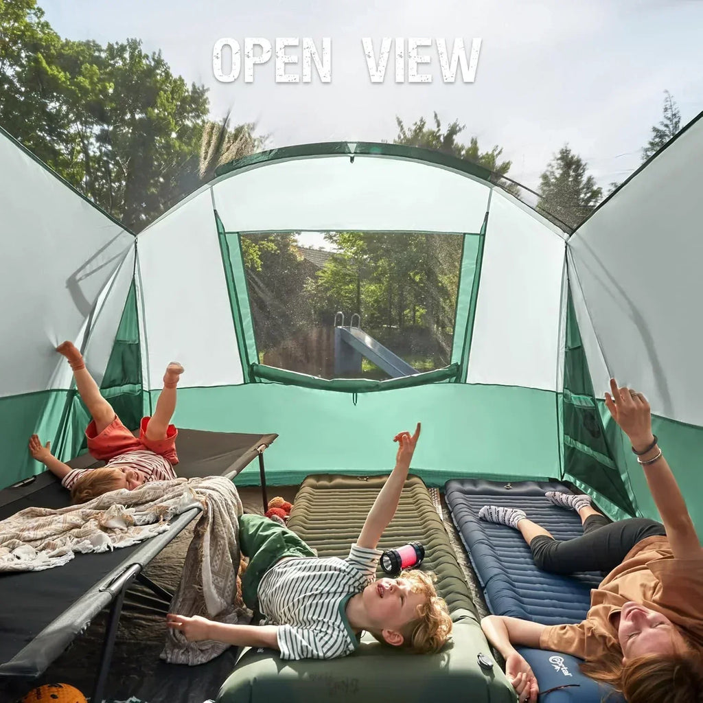 PORTAL 6/8/10 Person Family Camping Tent with Screen Room Water Resistant Big Tunnel Tent wourant
