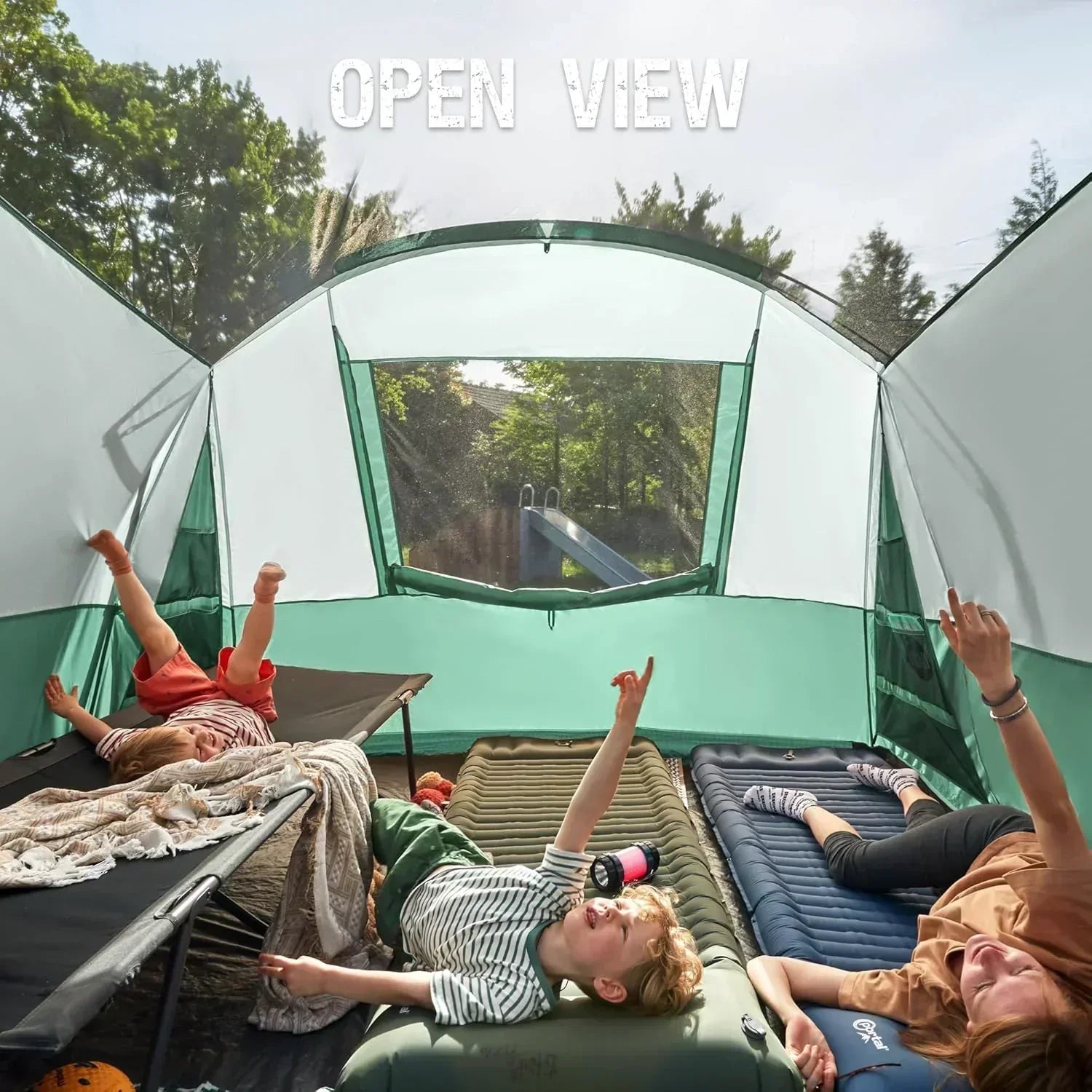 PORTAL 6/8/10 Person Family Camping Tent with Screen Room Water Resistant Big Tunnel Tent wourant