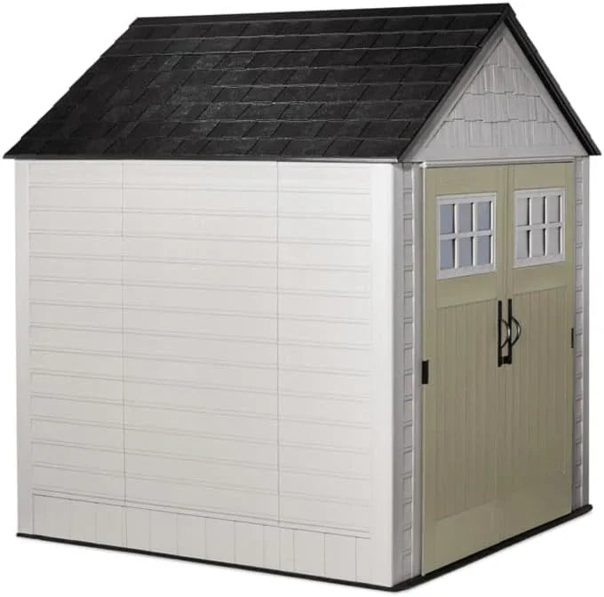 Rubbermaid Resin Outdoor Storage Shed With Floor Weather Resistant Gray Organization for Home wourant