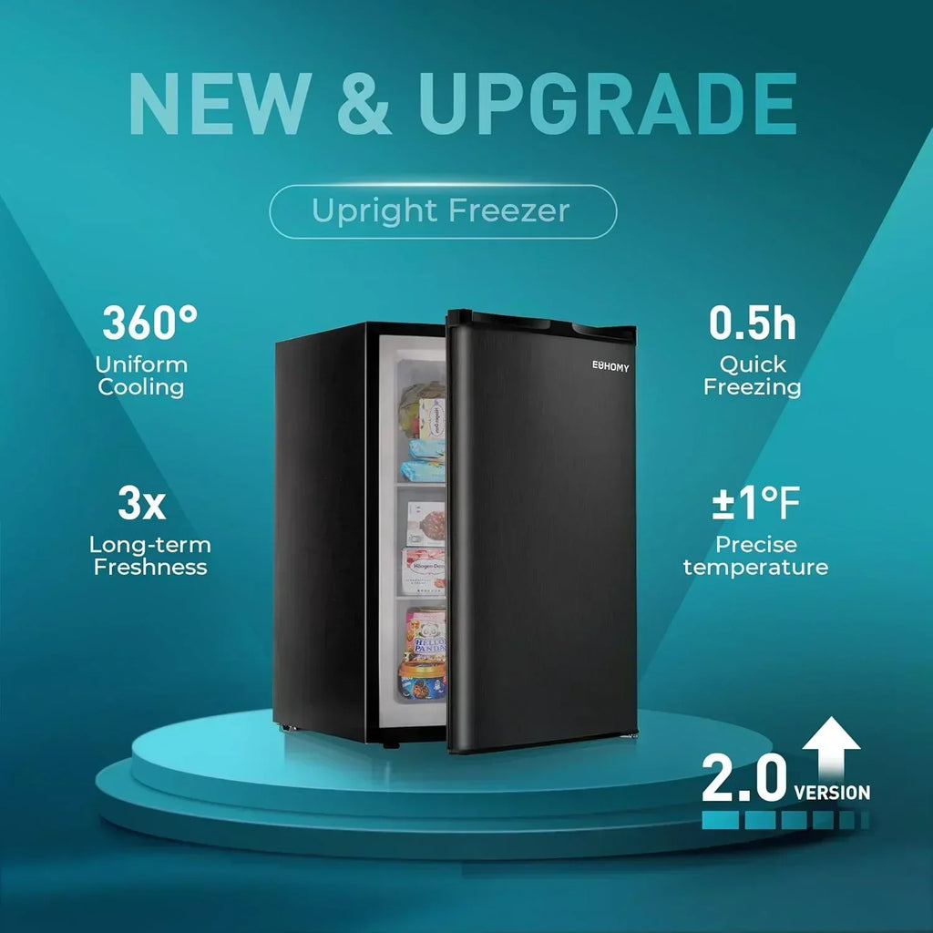 Upright freezer 3.0Cubic Feet Single Door Compact Mini Freezer with Reversible Door Small freezer wourant