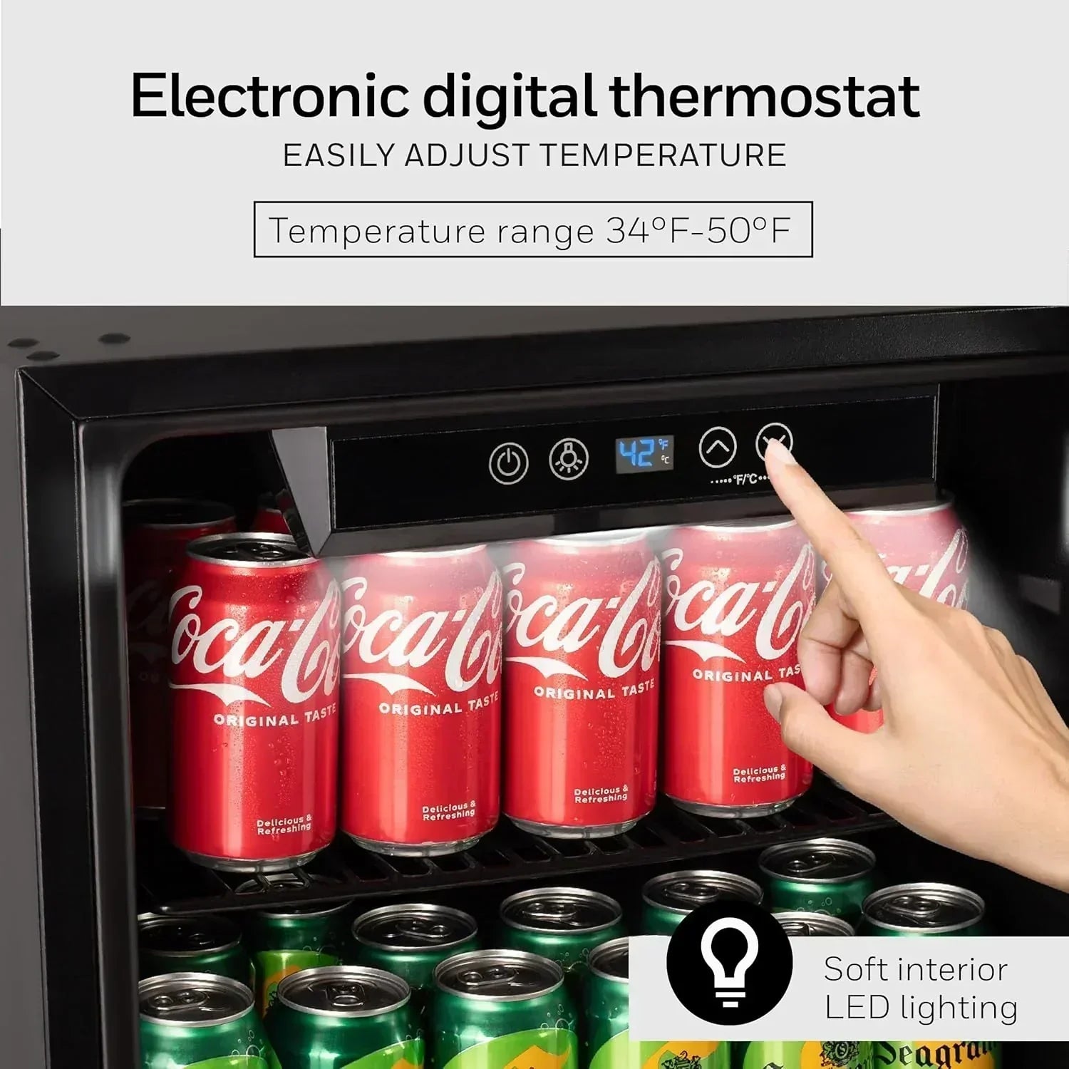 Honeywell Beverage Refrigerator and Cooler 115 Can Mini Fridge with Glass Door for Soda Beer wourant