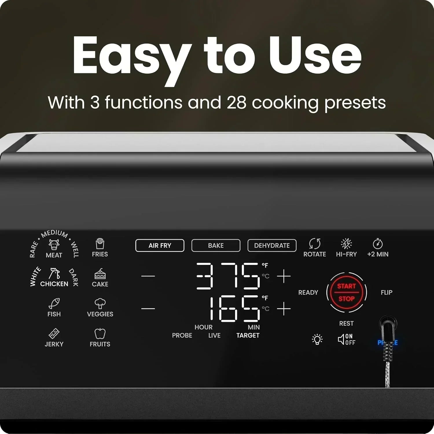 CHEFMAN ExacTemp 12-Quart Air Fryer with Integrated Smart Cooking Thermometer wourant
