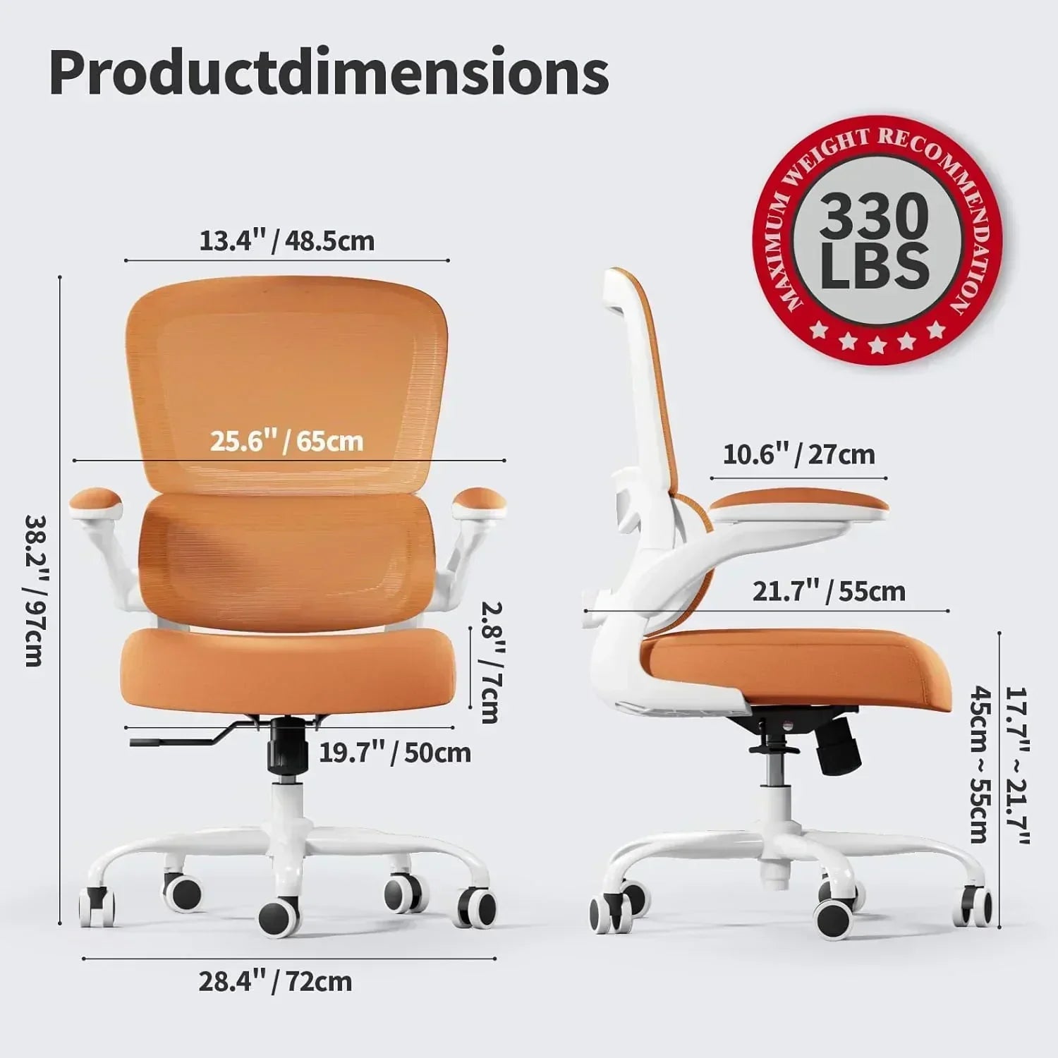 TRALT Office Chair Ergonomic Desk Chair 330 lbs Home Mesh Gaming Chair with Wheels wourant