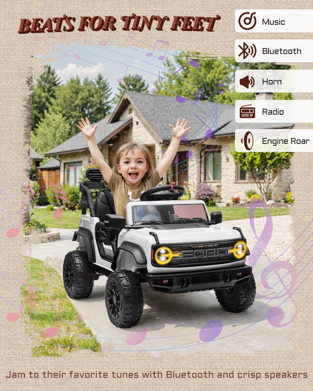 Kids Pink Ride-On Truck Battery Powered Electric Toy Car wourant