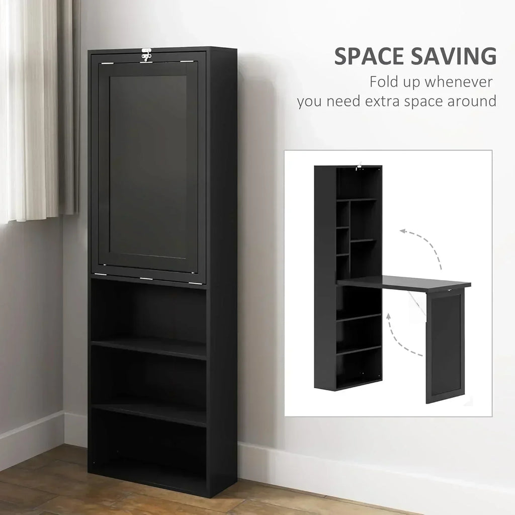 Folding convertible writing desk wall mounted desk cabinet multifunctional home workstation wourant