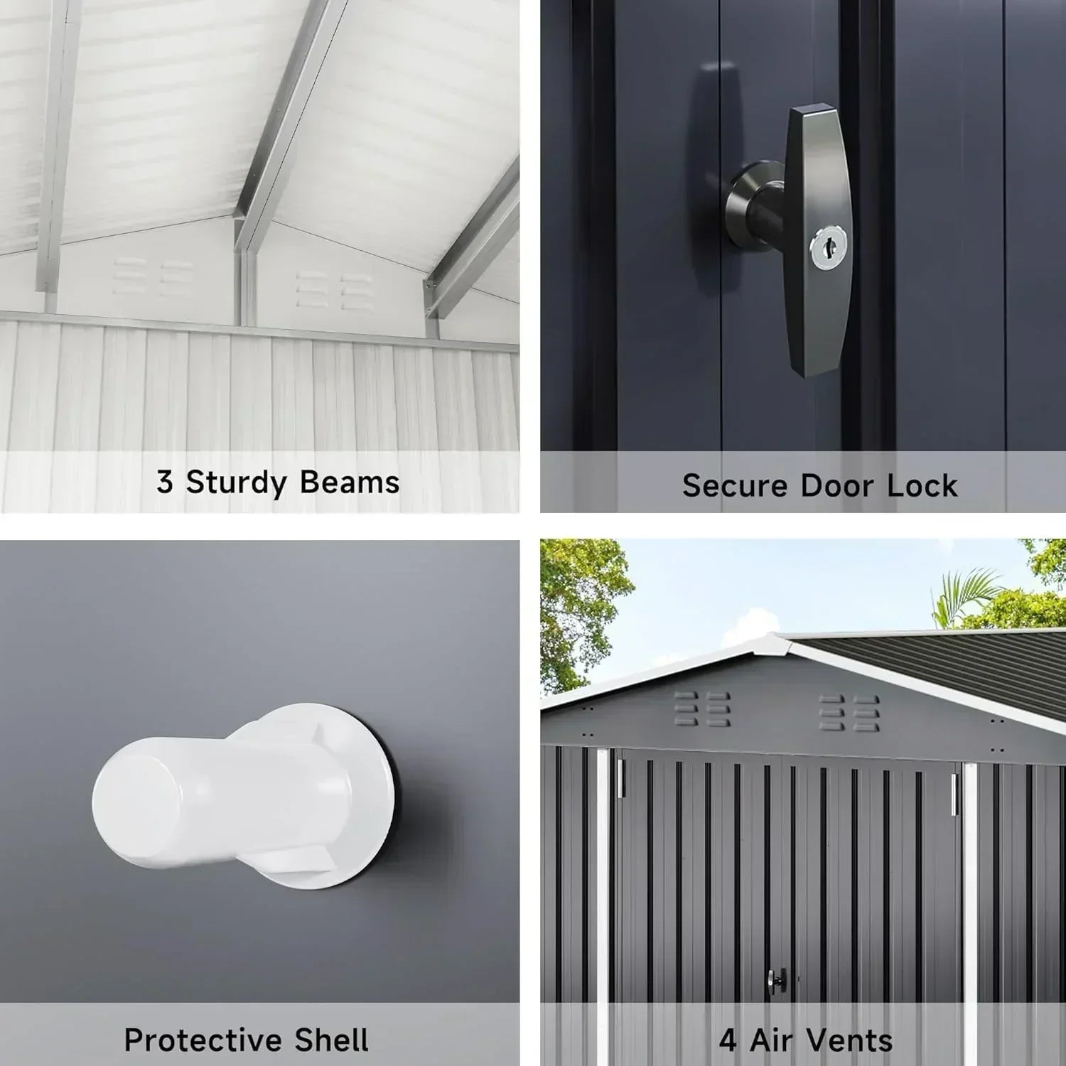 polar aurora 8x12 ft outdoor storage shed metal garden shed frame structure tool sheds wourant