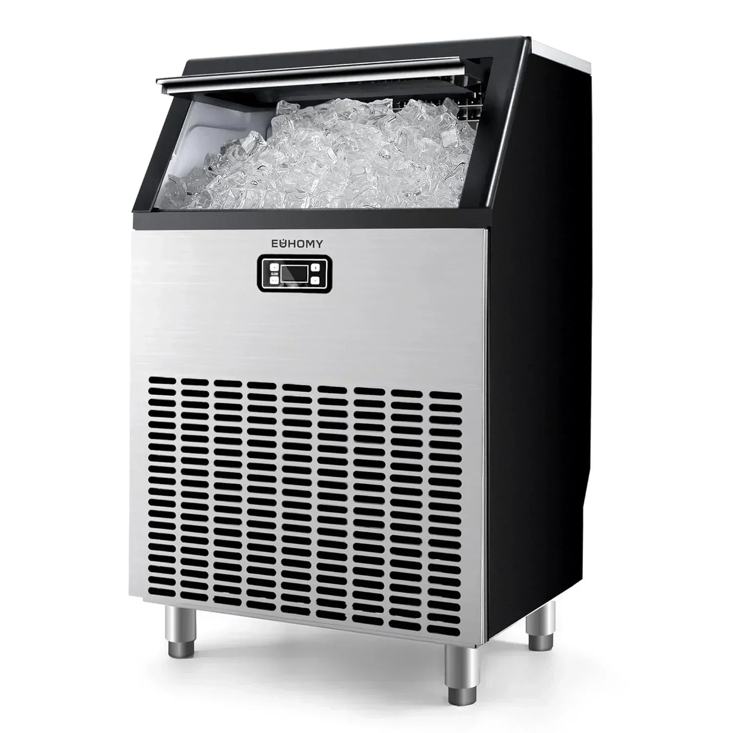 EUHOMY Commercial Ice Maker Machine 100lbs/24H Stainless Steel Under Counter ice Machine wourant