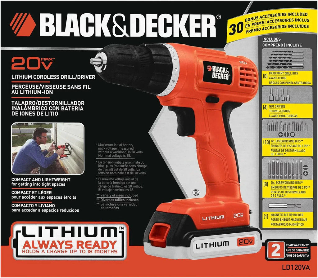 BLACK+DECKER 20V MAX POWERCONNECT Power Drill Cordless Drill Driver Electric Screwdriver wourant