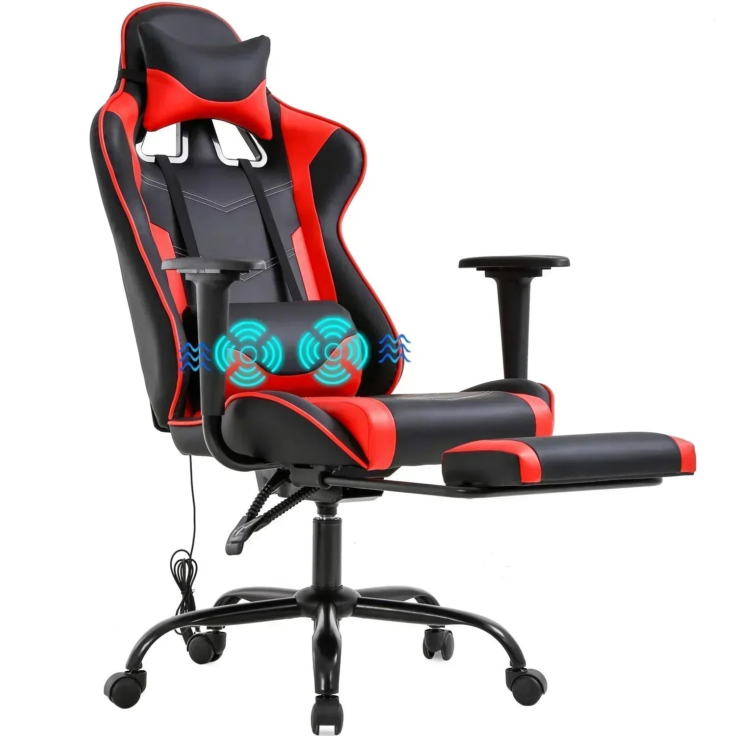 PC Gaming Chair Office Chair Ergonomic Massage Recliner Computer Chair Swivel Task Chair wourant