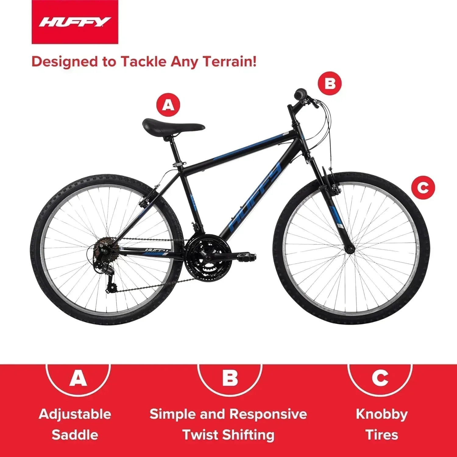 Huffy Stone Mountain Hardtail Mountain Bike for Boys/Girls/Men/Women 20"/24"/26" Sizes wourant