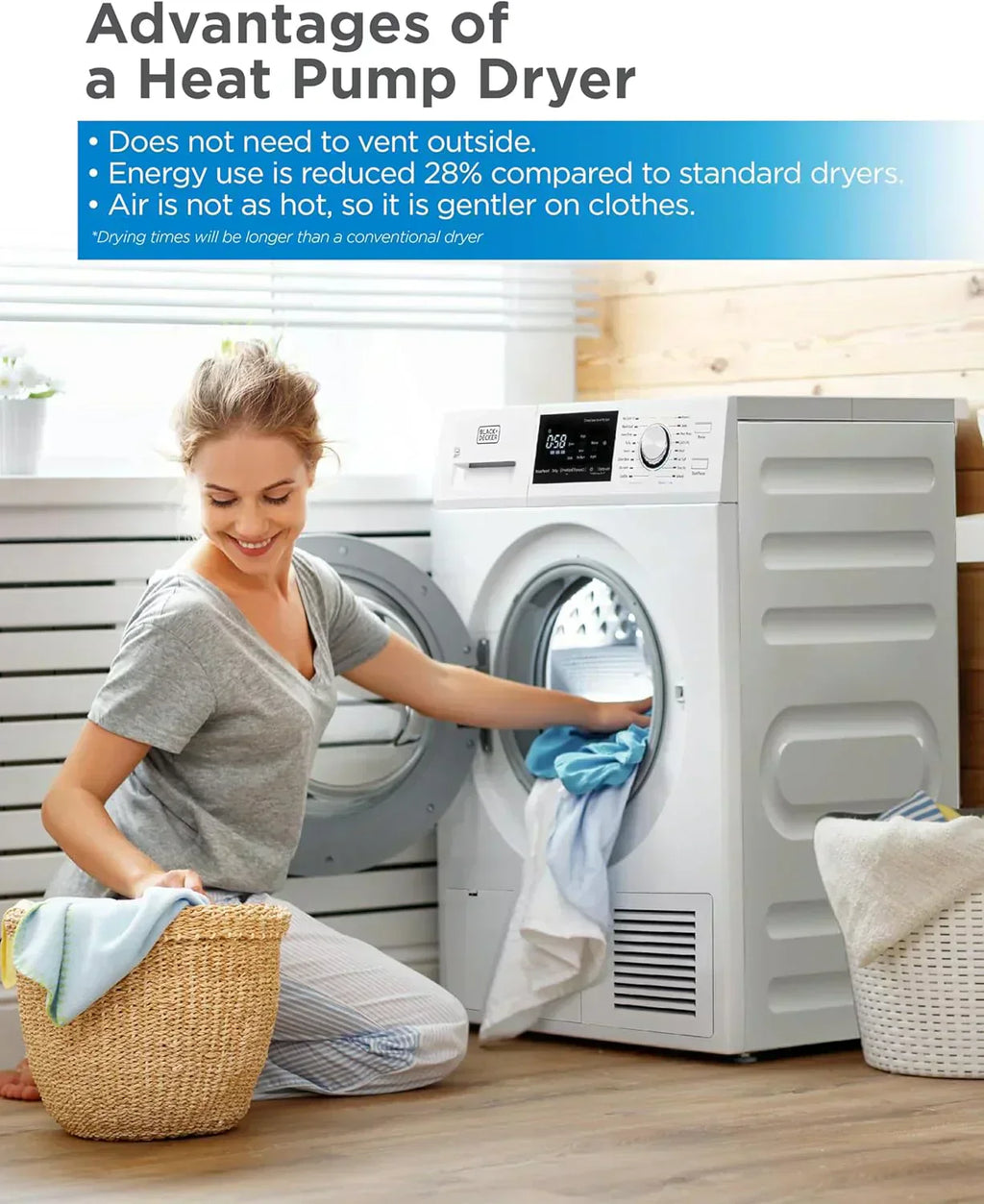 Compact Clothes Dryer 1.5 Cu. Ft. 850W Electric Dryer 120V Vented Dryer Stainless Steel Drum wourant