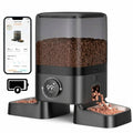 Cordless Automatic Cat Feeder for 2 Cats 5L Dual Bowl WiFi App 100-Day Battery anfaavocat