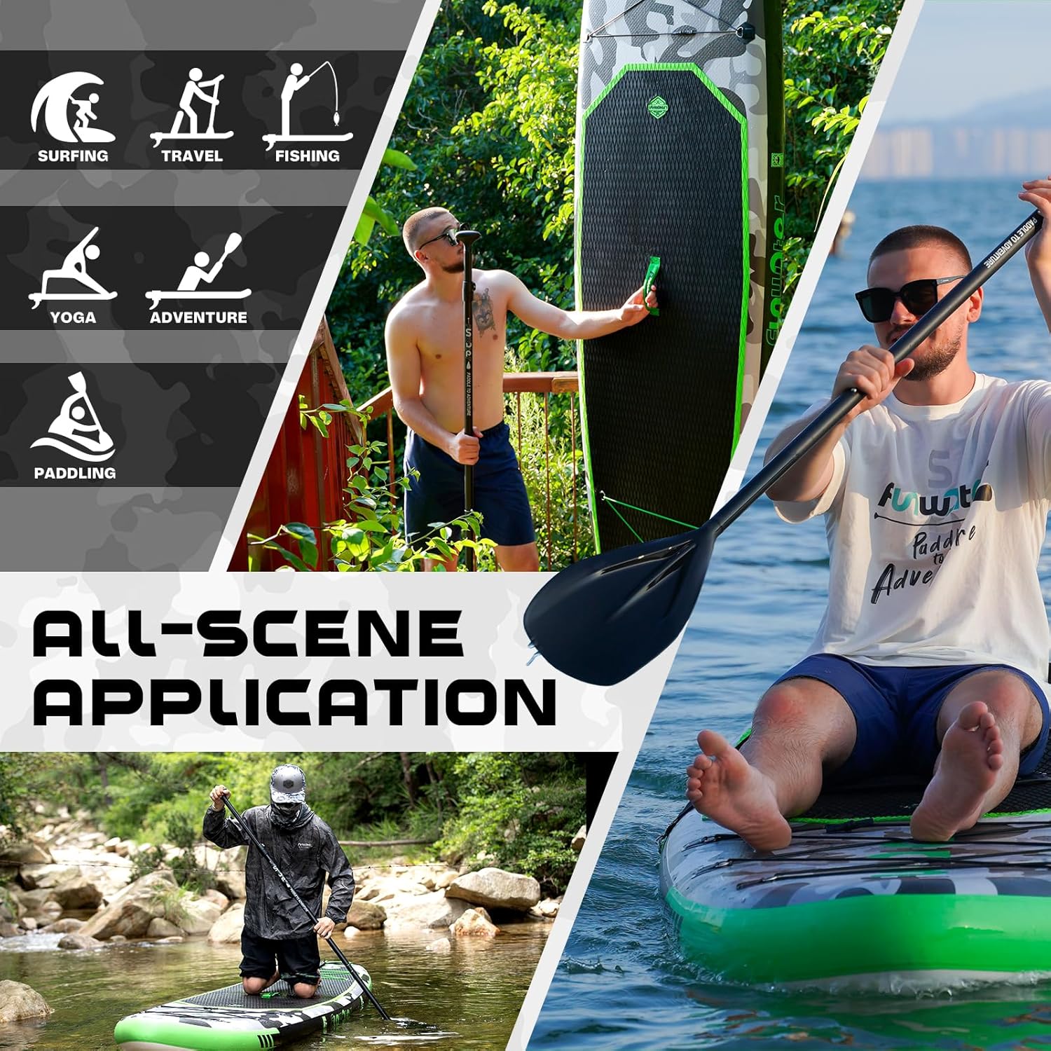 FunWater Inflatable Stand Up Paddle Board Premium SUP Paddle Accessories EVA Deck wourant