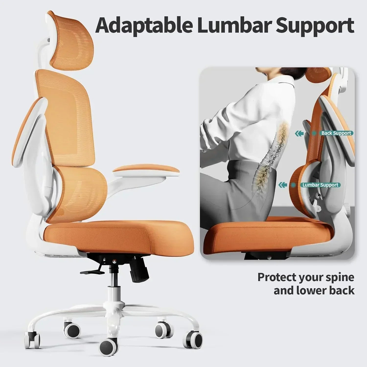 Office Chair Ergonomic Desk Chair 330 lbs Home Mesh Desk Chair Comfortable Gaming Chair wourant