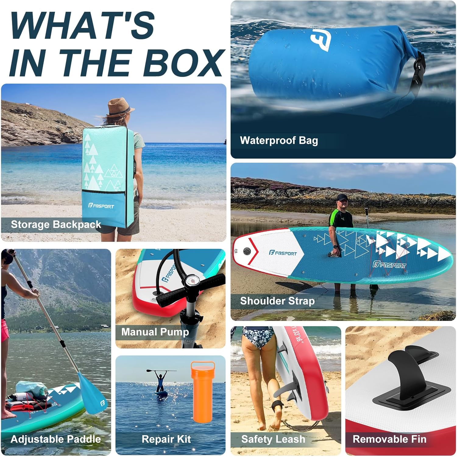 FBSPORT 11' Premium Stand Up Paddle Board Yoga Board with Durable SUP Accessories Carry Bag wourant
