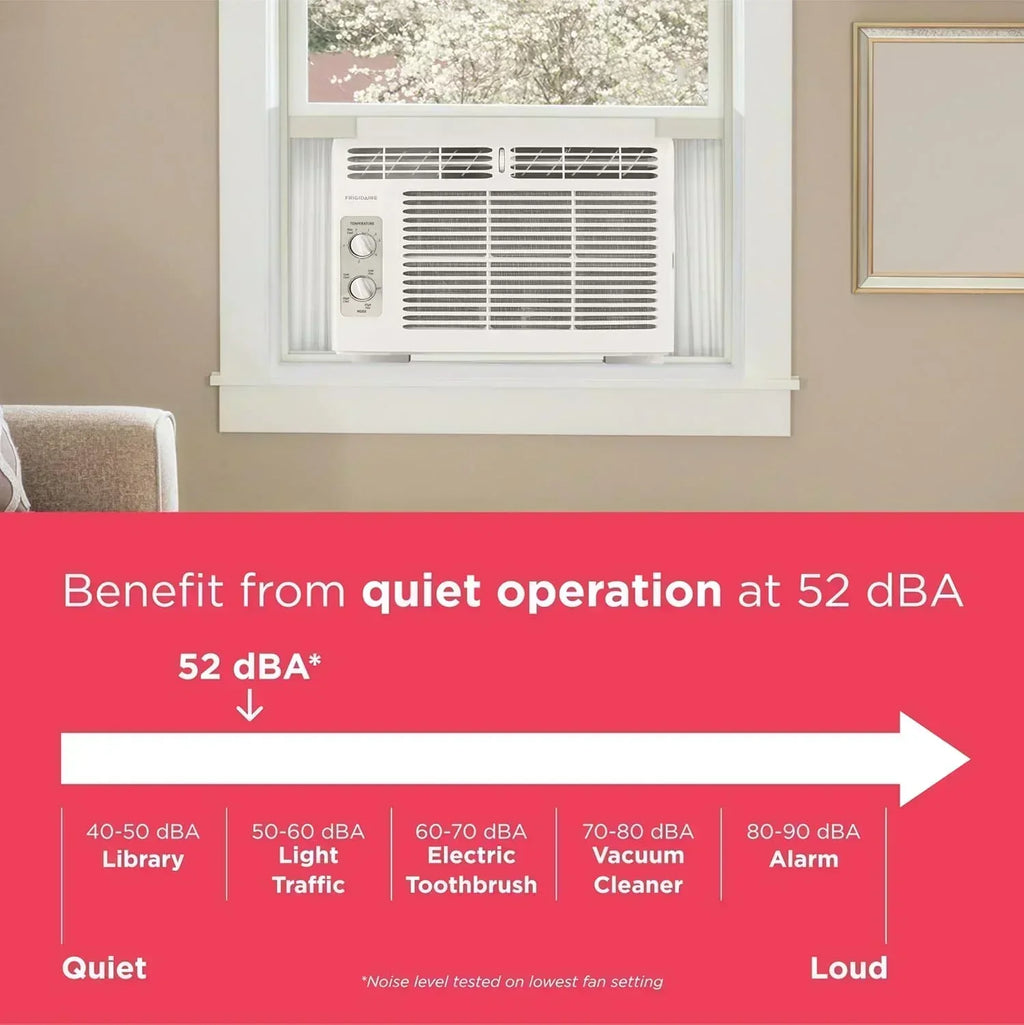 Frigidaire 5,000 BTU Window Air Conditioner Remote Control Cools Up to 150 Sq. Ft. Quiet Operation wourant
