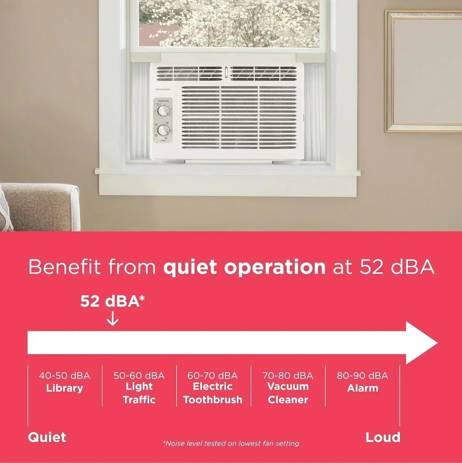 Frigidaire 5,000 BTU Window Air Conditioner Remote Control Cools Up to 150 Sq. Ft. Quiet Operation wourant
