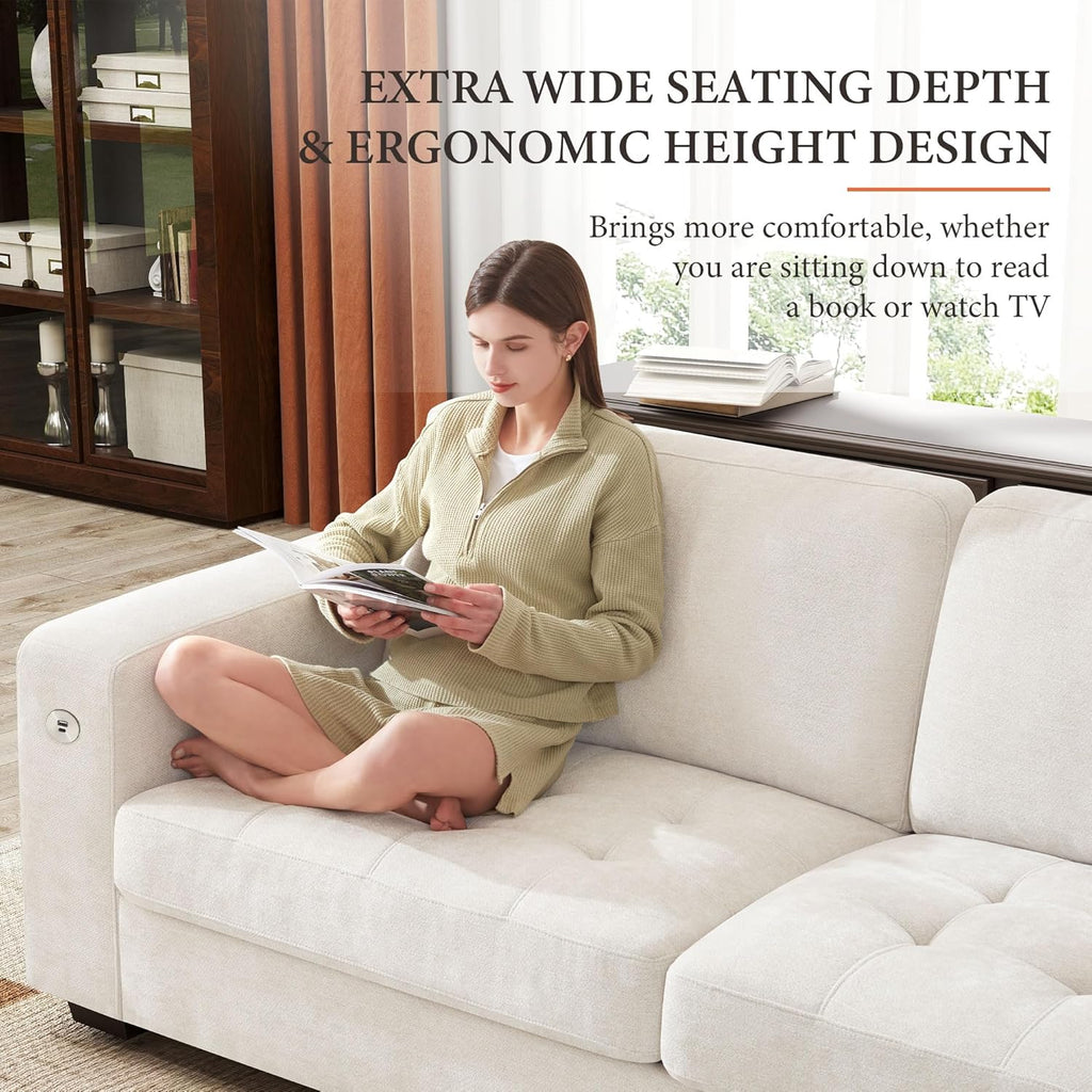 ihanherry 146-inch U-shaped modern sofa modular area cloud sofa wourant