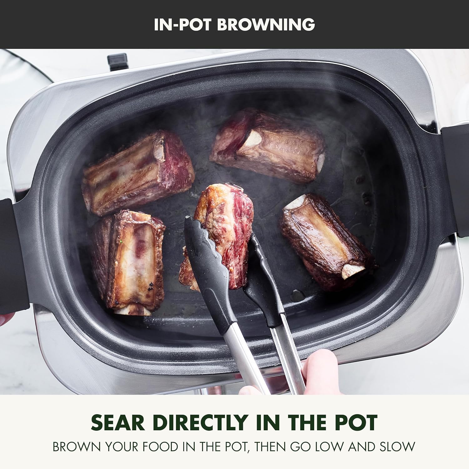 8-in-1 Programmable 6QT Electric Slow Cooker with Dishwasher-Safe Lid and Removable Base wourant