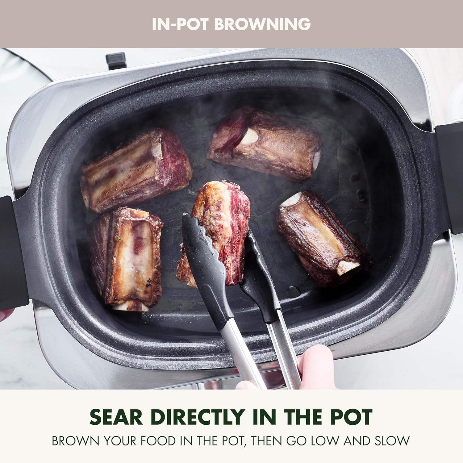 8-in-1 Programmable 6QT Electric Slow Cooker with Dishwasher-Safe Lid and Removable Base wourant