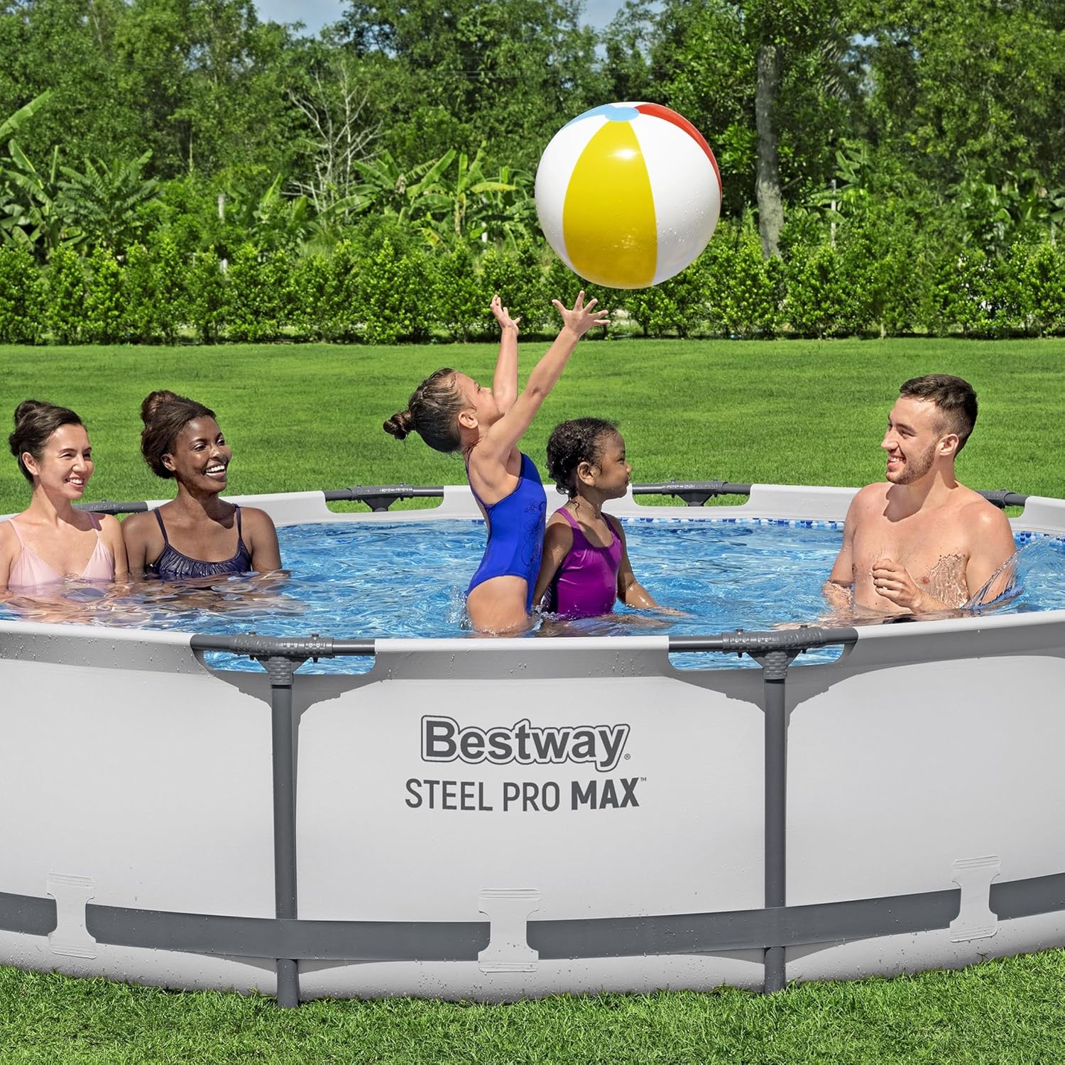 Steel Pro MAX 10 Foot x 30 Inch Round Metal Frame Above Ground Outdoor Backyard Swimming Pool Set with 330 GPH Filter Pump wourant