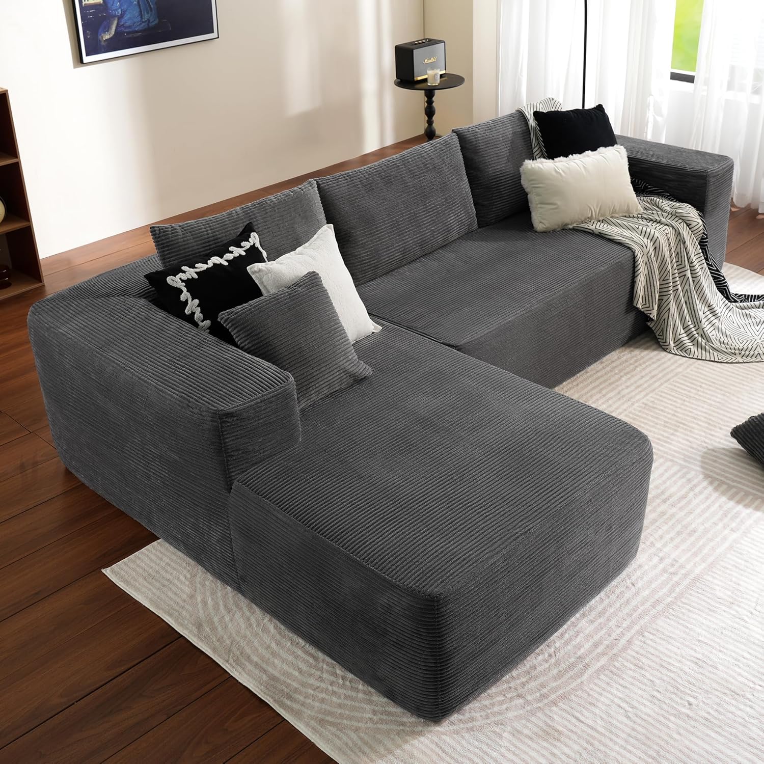 Ovios 104" Cloud Section Sofa L-shaped lounge chair, modern modular sofa wourant