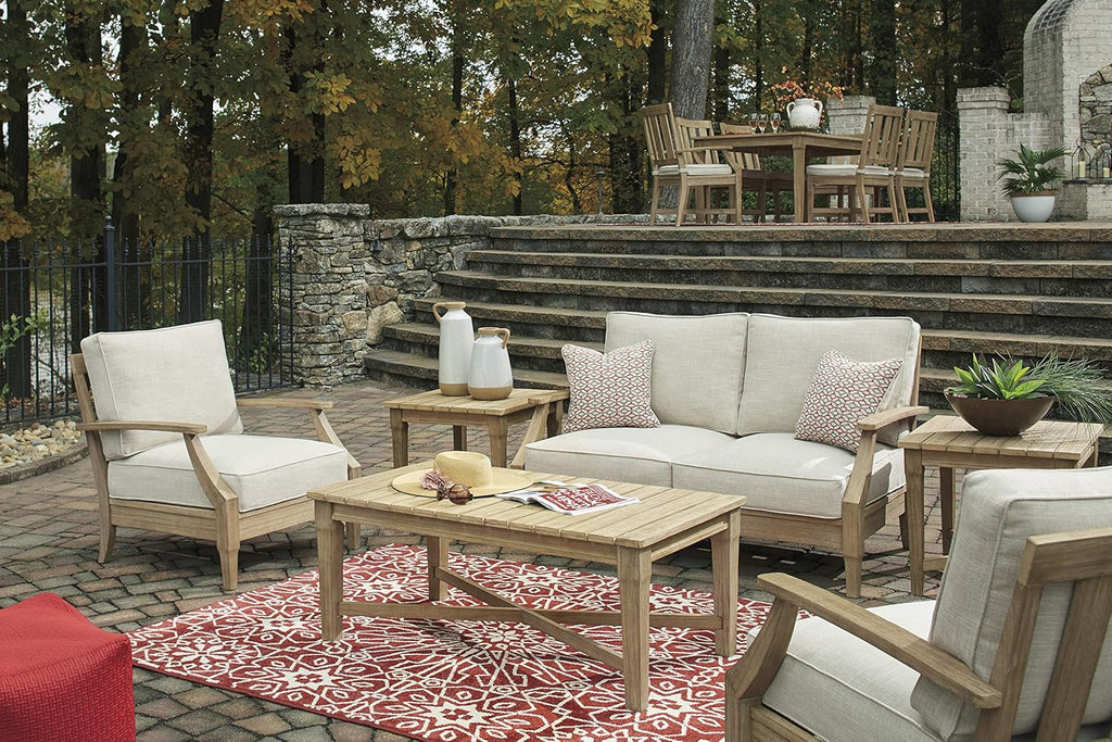 Coastal view outdoor terrace eucalyptus sofa wourant