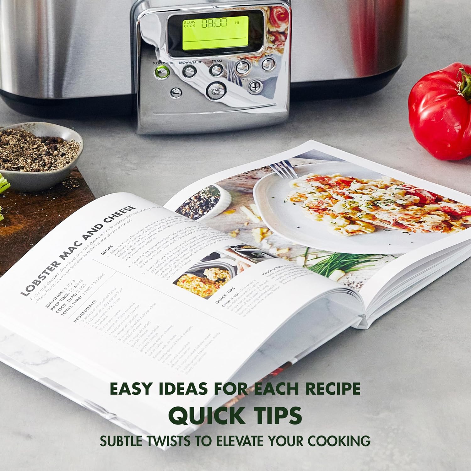 8-in-1 Programmable 6QT Electric Slow Cooker with Dishwasher-Safe Lid and Removable Base wourant