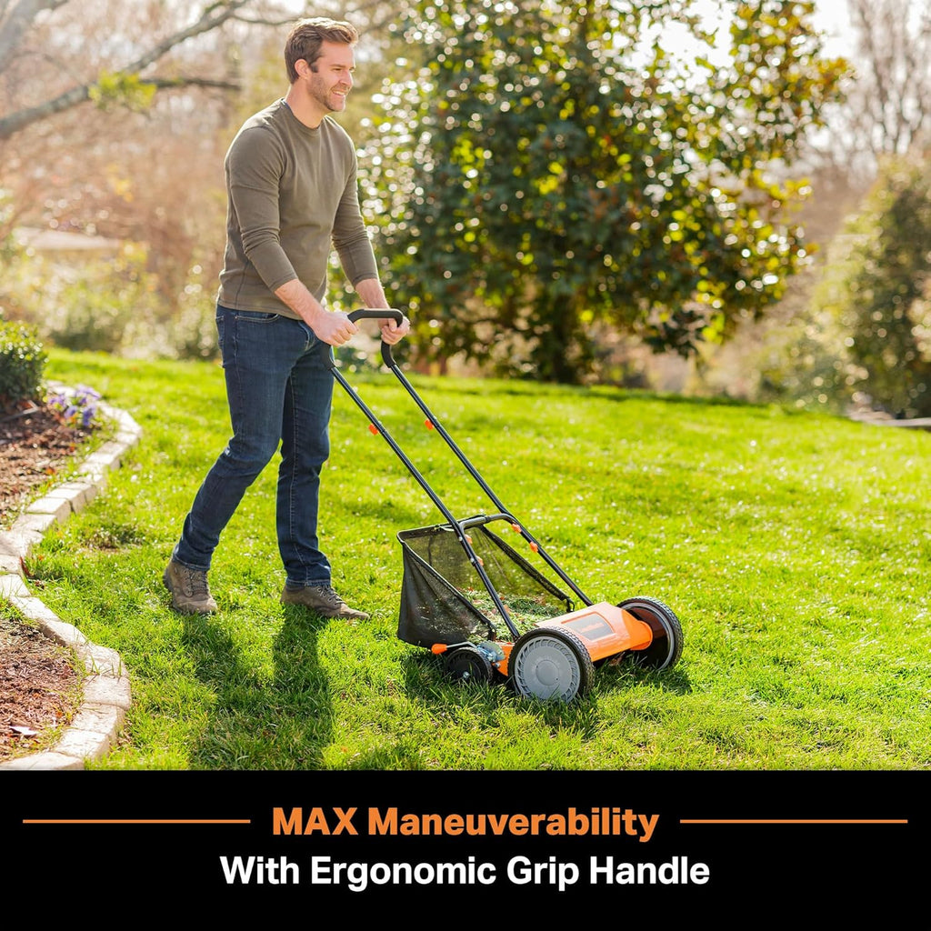 LawnMaster LMRM1801 Push Reel Lawn Mower 18-Inch 5-Blade wourant