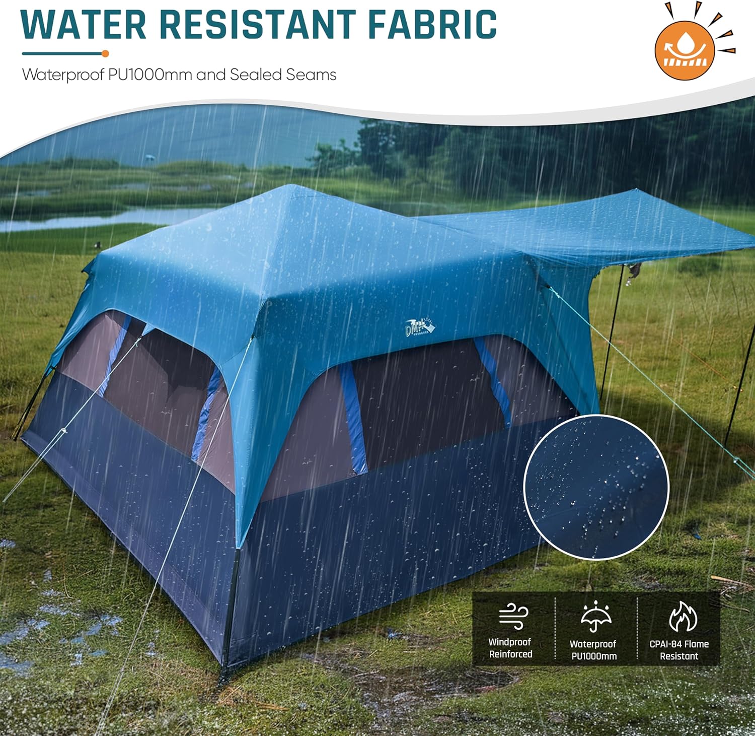 Quick-opening tent, family camping tent, pop-up camping tent, large waterproof tent for outdoor camping wourant