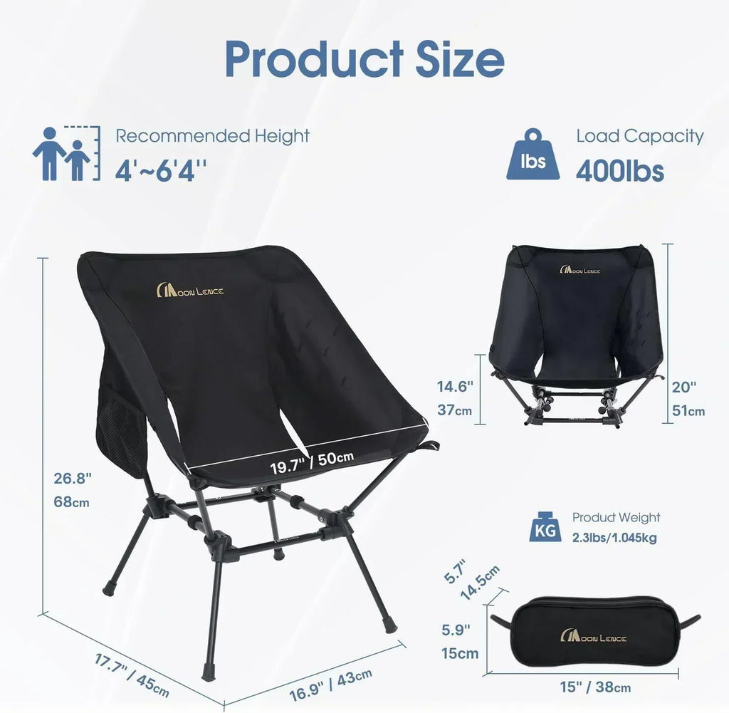 Portable Camping Chair Plus Folding Chair for Backpacking and Hiking wourant