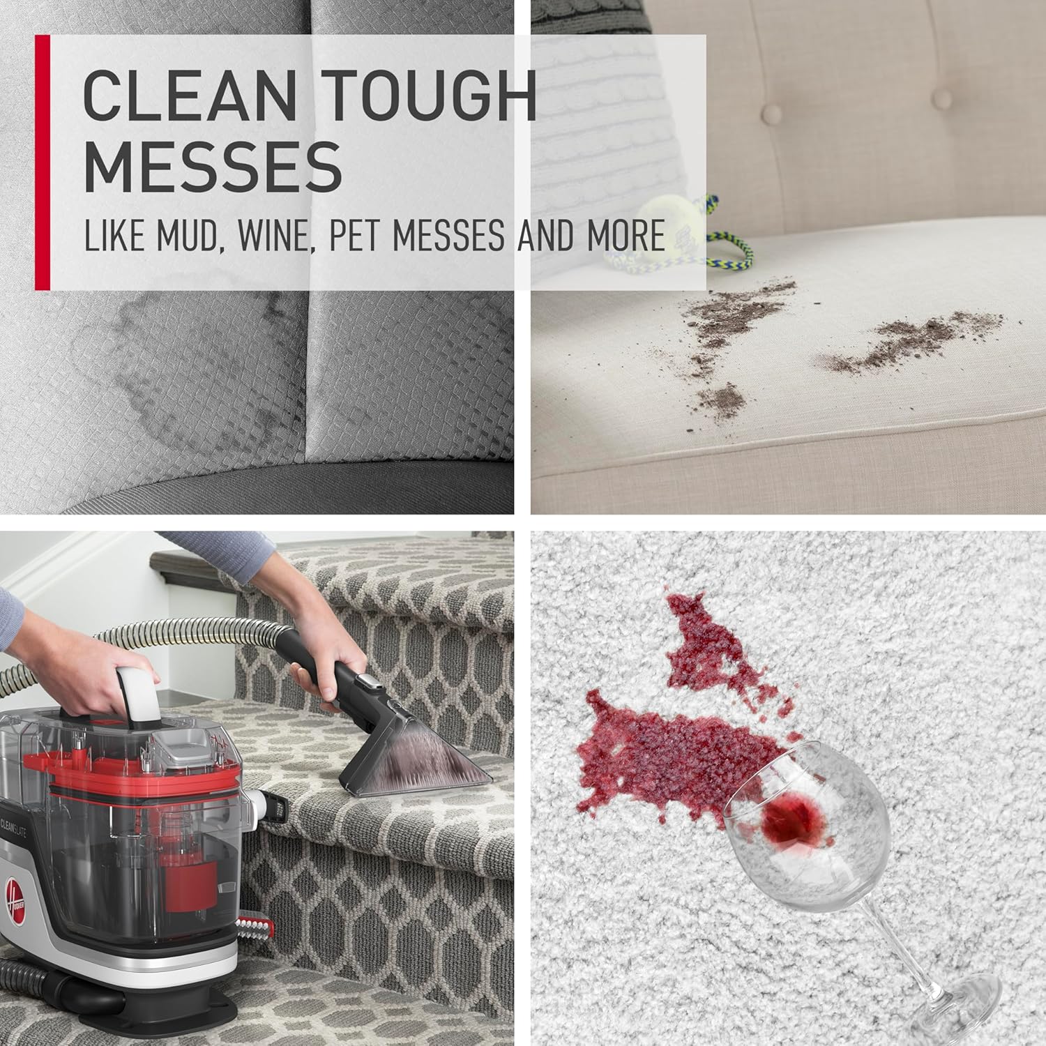 Hoover CleanSlate Plus Portable Carpet & Upholstery Spot Cleaner with Powerful Suction and Multiple Tools wourant